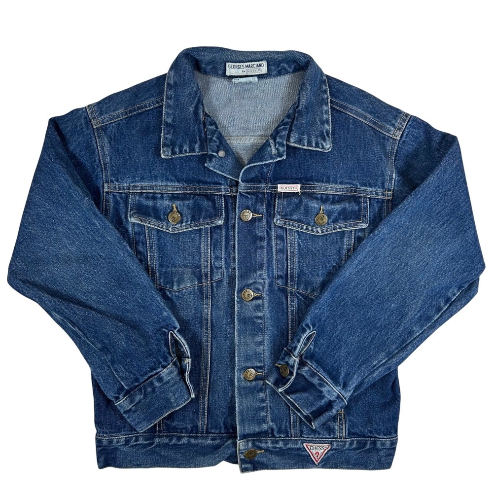 Vintage Georges Marciano for Guess Denim Jacket Medium Wash Made in USA Size 14